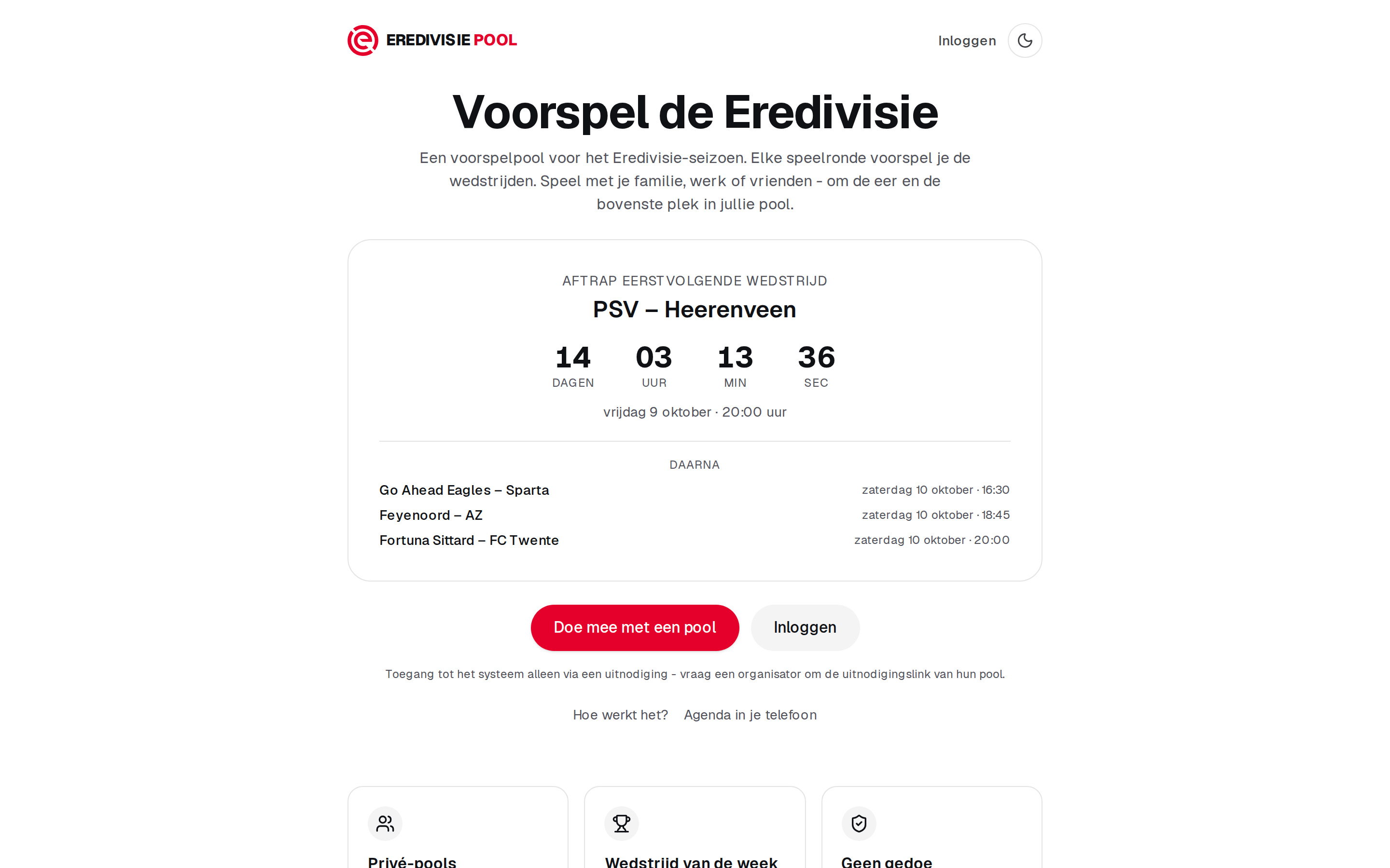 Eredivisie Pool op een MacBook: de ranking van een poule met de punten per deelnemer